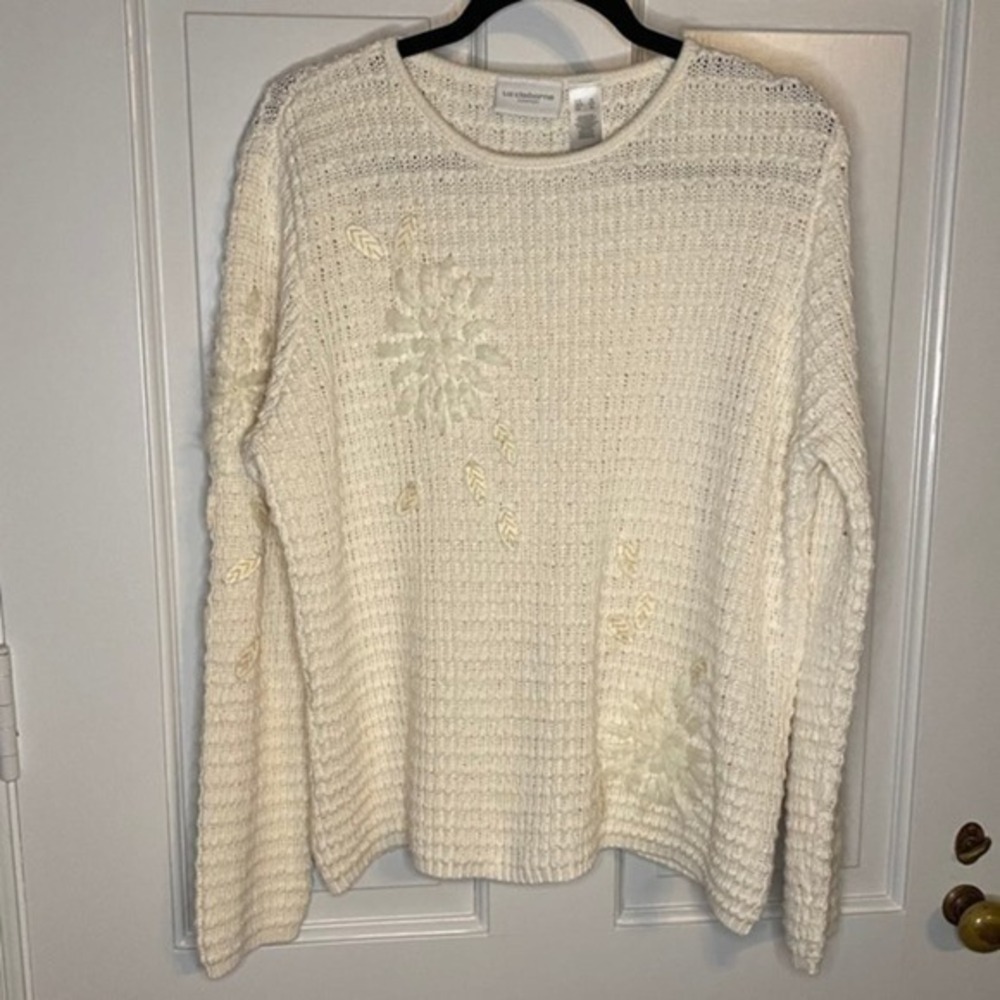 Liz Claiborne Vintage‎ Lizsport Cream Sweater XL